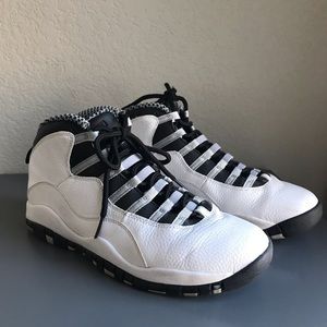 Nike Air Jordan Ten White Black Leather Sneakers